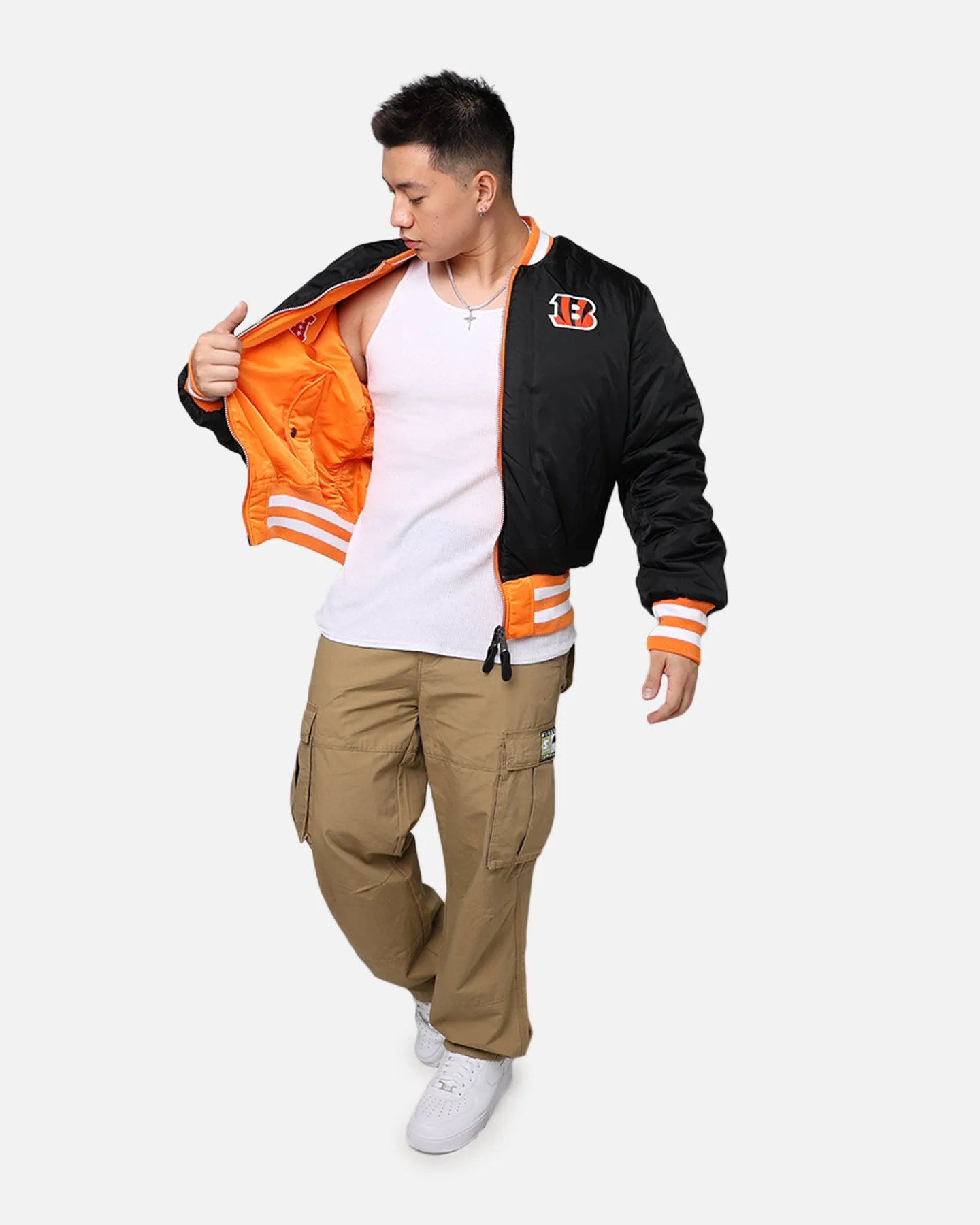 New Era X Alpha Series X NFL Cincinnati Bengals MA-1 Bomber Jacket Orange/Black