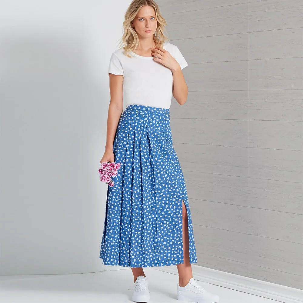 Newlook Pattern N6659 Misses' Pleated Skirt With Or Without Front Slit Opening