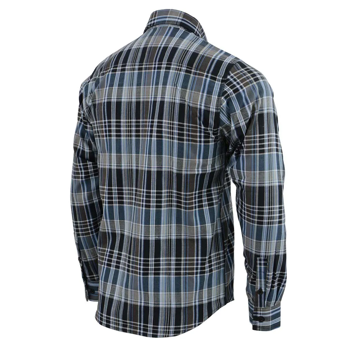 NexGen MNG11626 Men's Black and White with Blue Long Sleeve Cotton Flannel Shirt