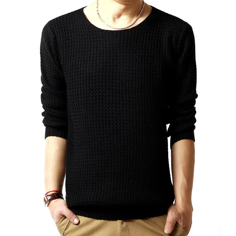 Pullover sweater male o-neck sweater spring long sleeved turtleneck sweater knitted men sweater