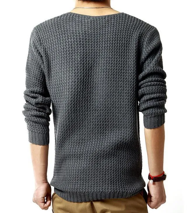 Pullover sweater male o-neck sweater spring long sleeved turtleneck sweater knitted men sweater