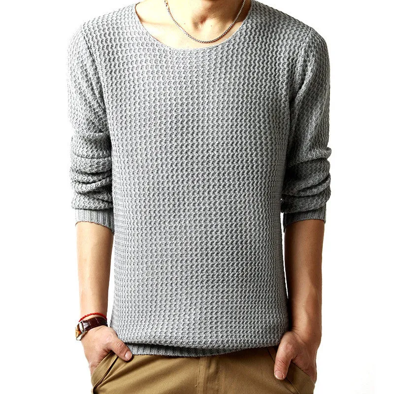 Pullover sweater male o-neck sweater spring long sleeved turtleneck sweater knitted men sweater