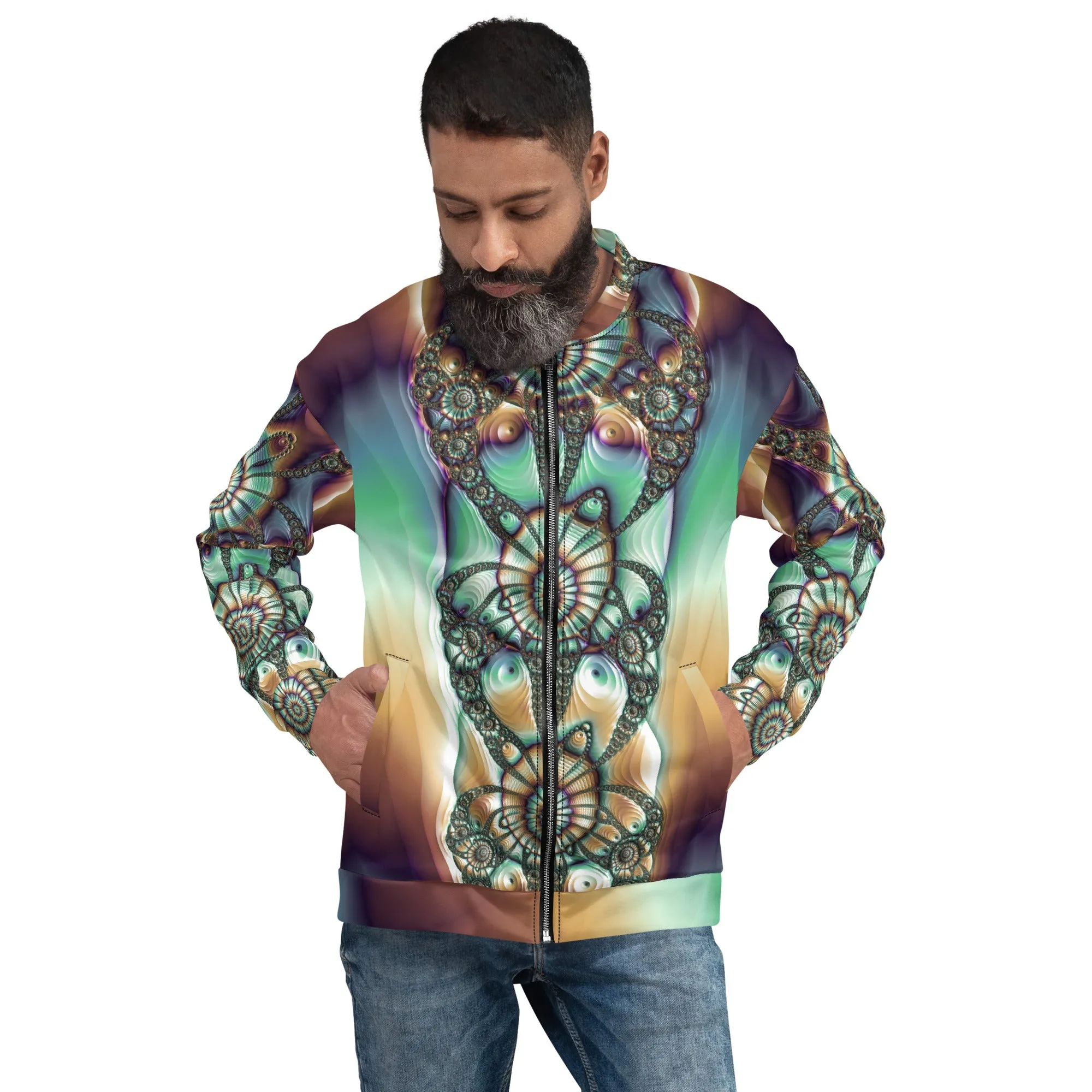 "Melted Hues Blossom" Collection - Unisex Designer Bomber Jacket