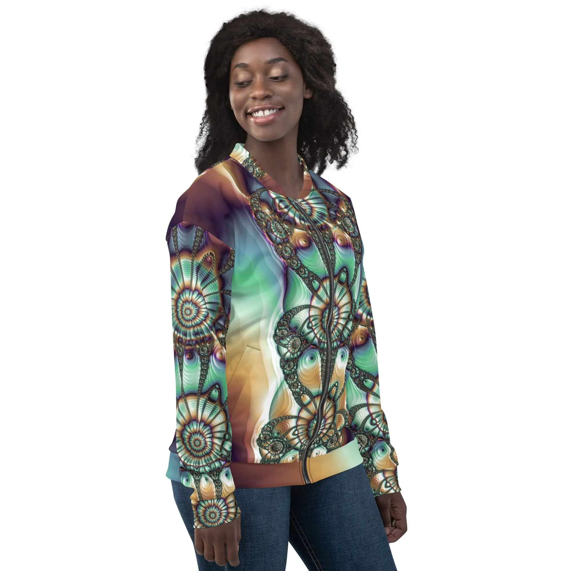 "Melted Hues Blossom" Collection - Unisex Designer Bomber Jacket