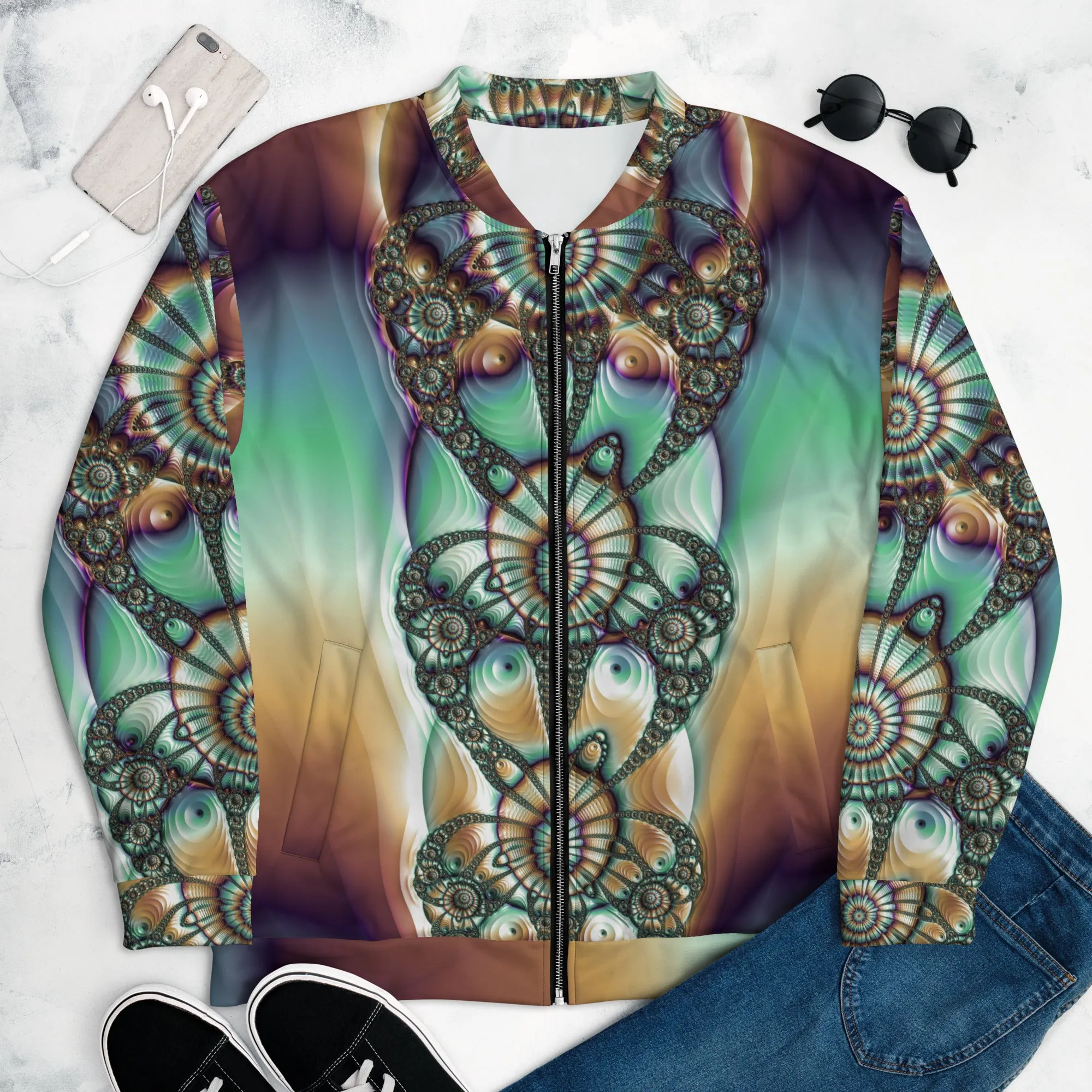 "Melted Hues Blossom" Collection - Unisex Designer Bomber Jacket