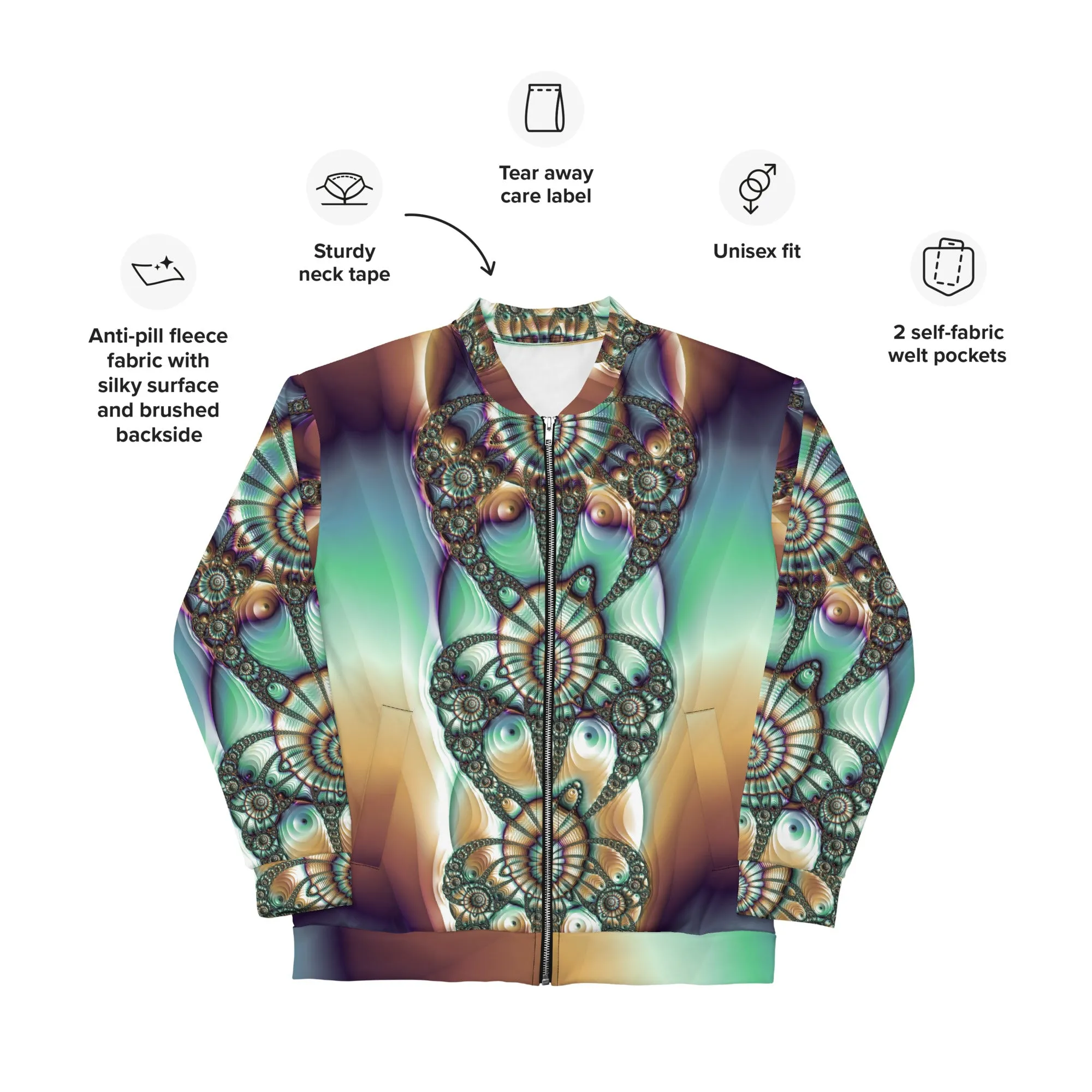 "Melted Hues Blossom" Collection - Unisex Designer Bomber Jacket