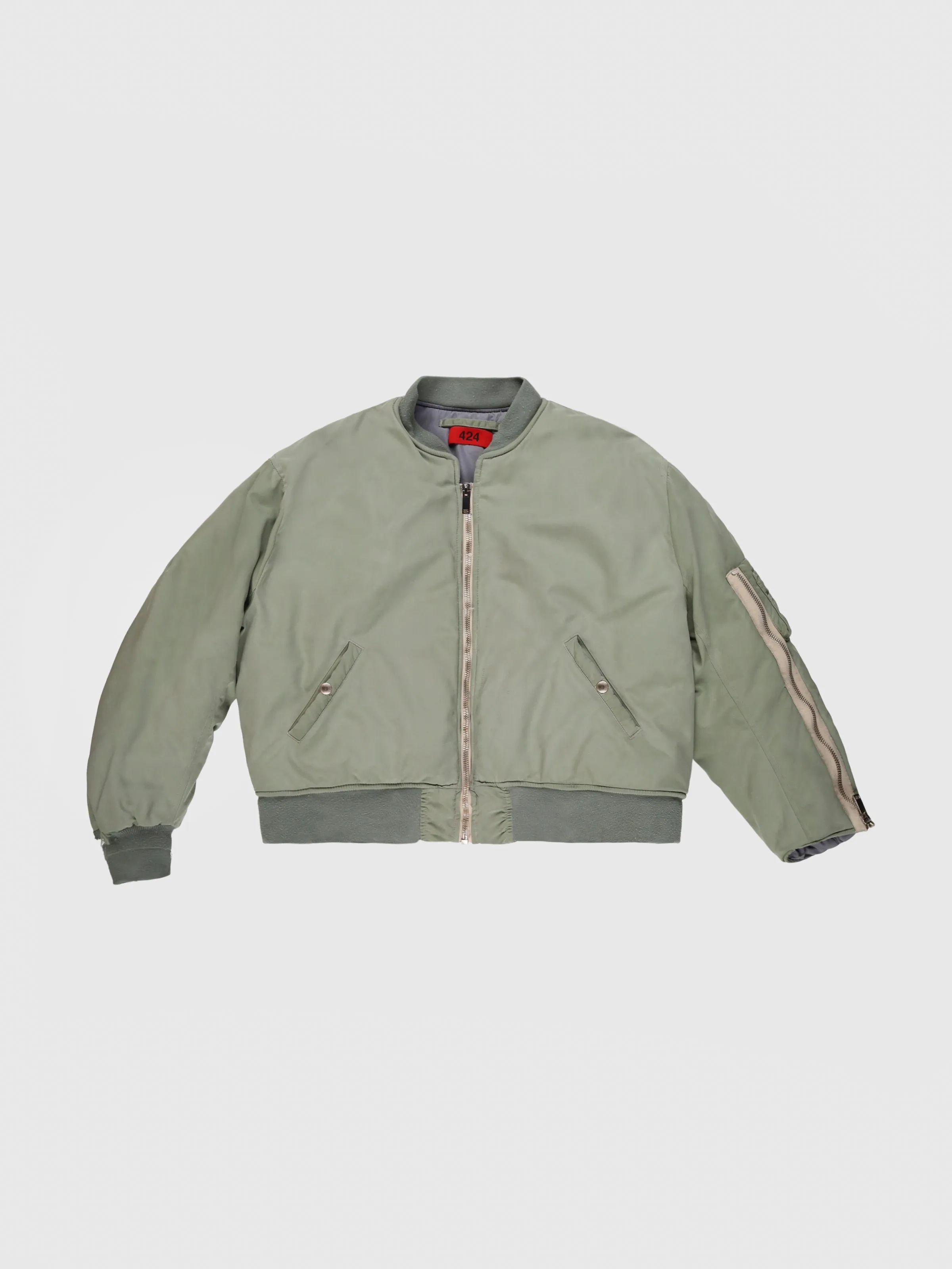 Recylced Heavy Nylon Military Bomber in Green