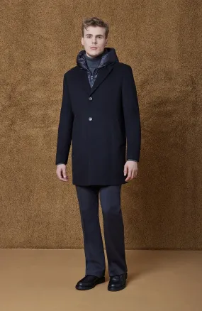 TRENTON BLACK WOOL & CASHMERE TOPCOAT