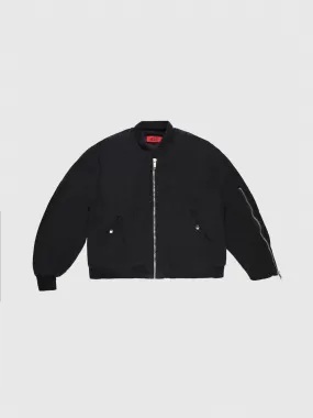 Twill Military Bomber in Black