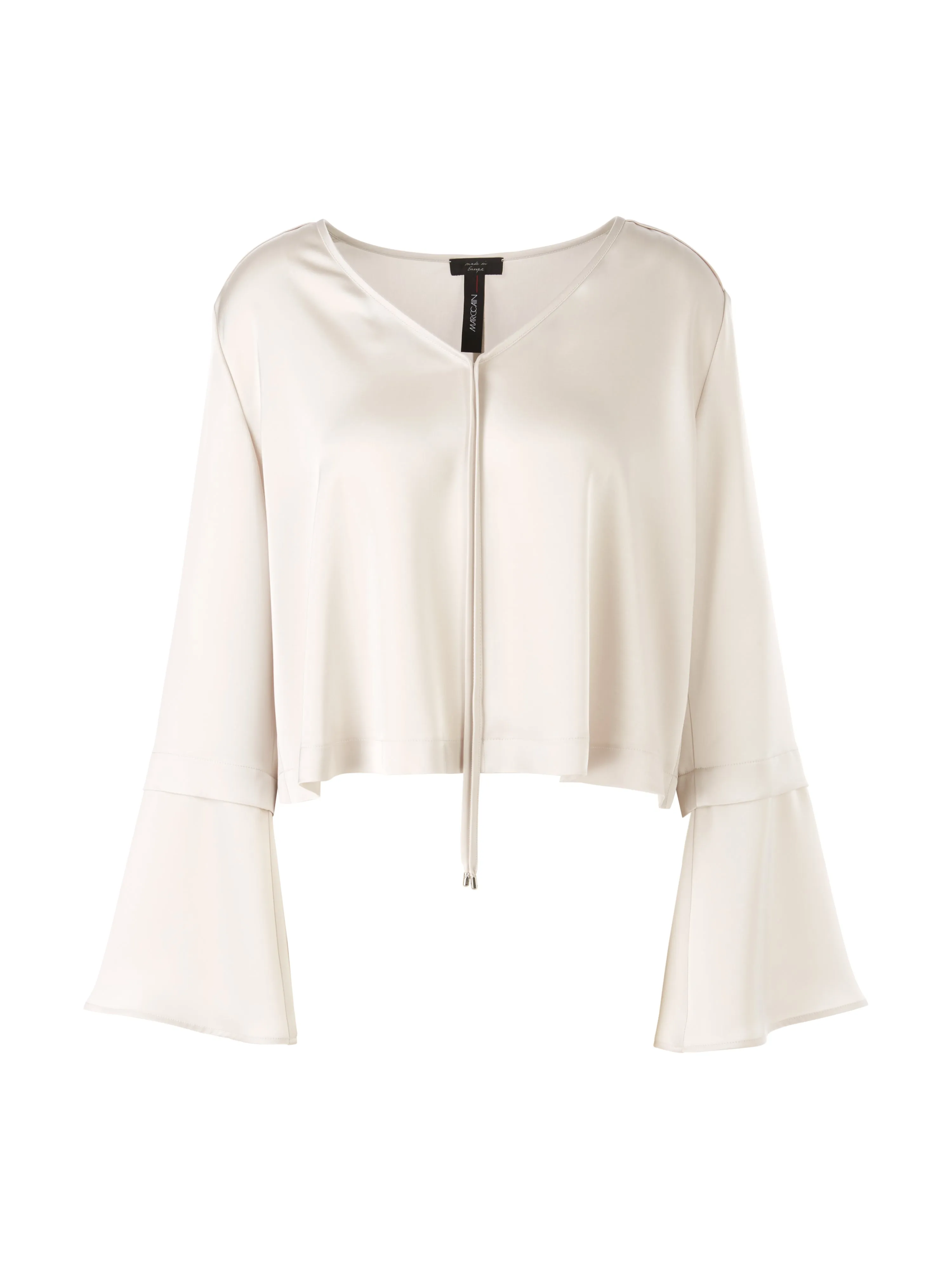 V-Neck Fluted Sleeve Blouse