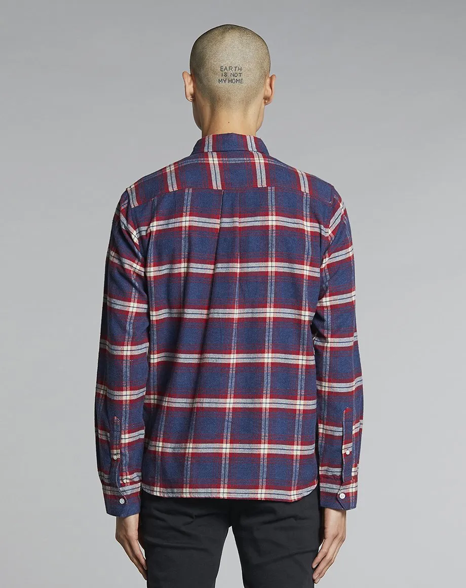 VALLEGRANDE CHECK FLANNEL MENS SHIRT | CRIMSON