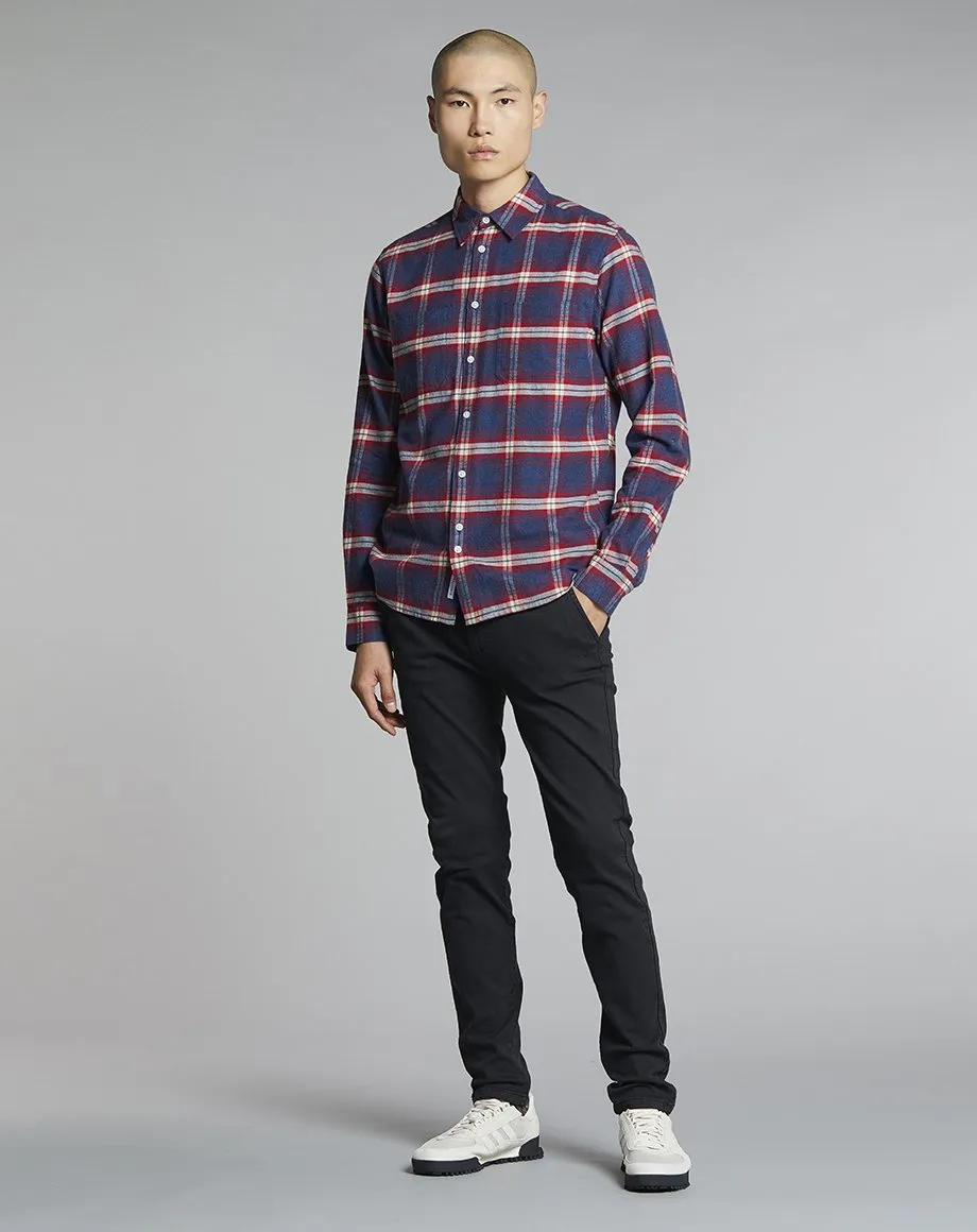 VALLEGRANDE CHECK FLANNEL MENS SHIRT | CRIMSON