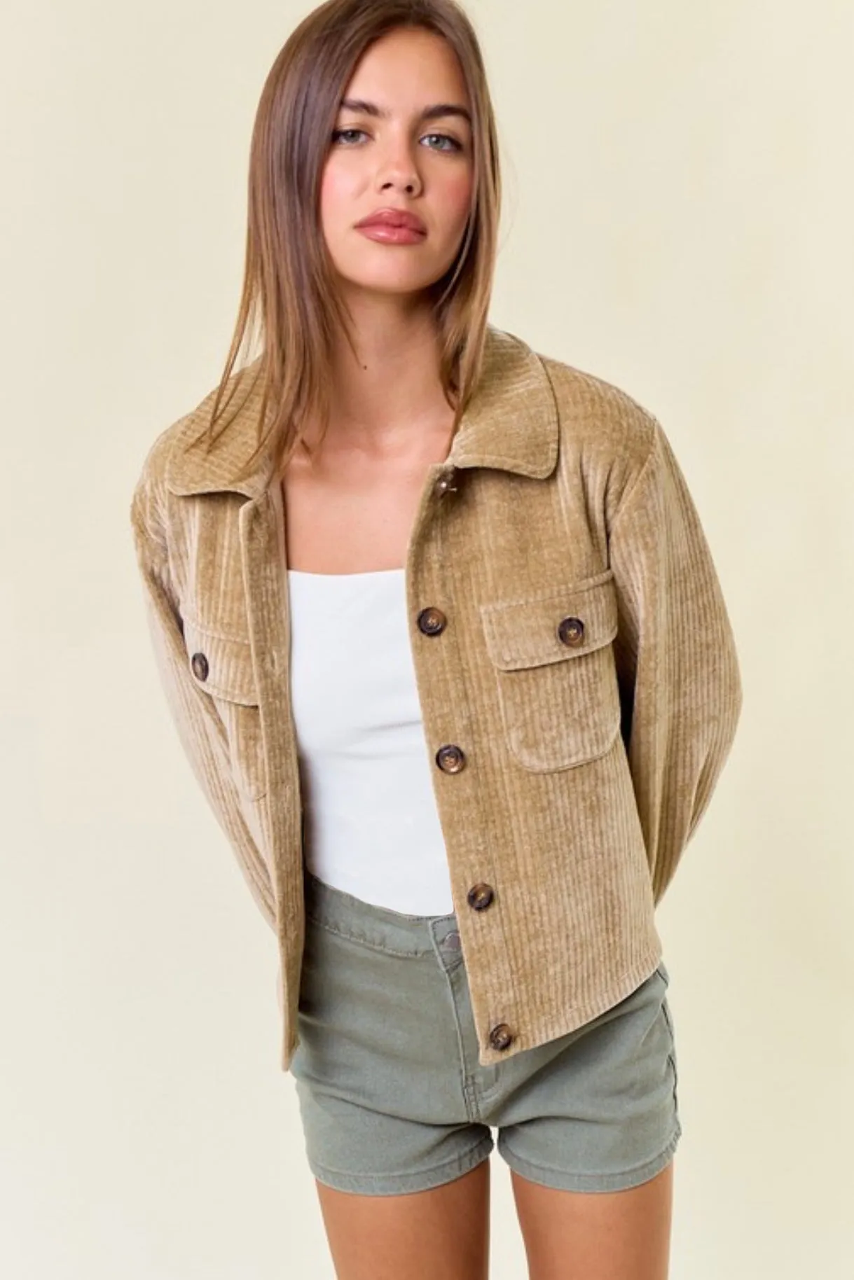 Wheat Velour Jacket - FINAL SALE