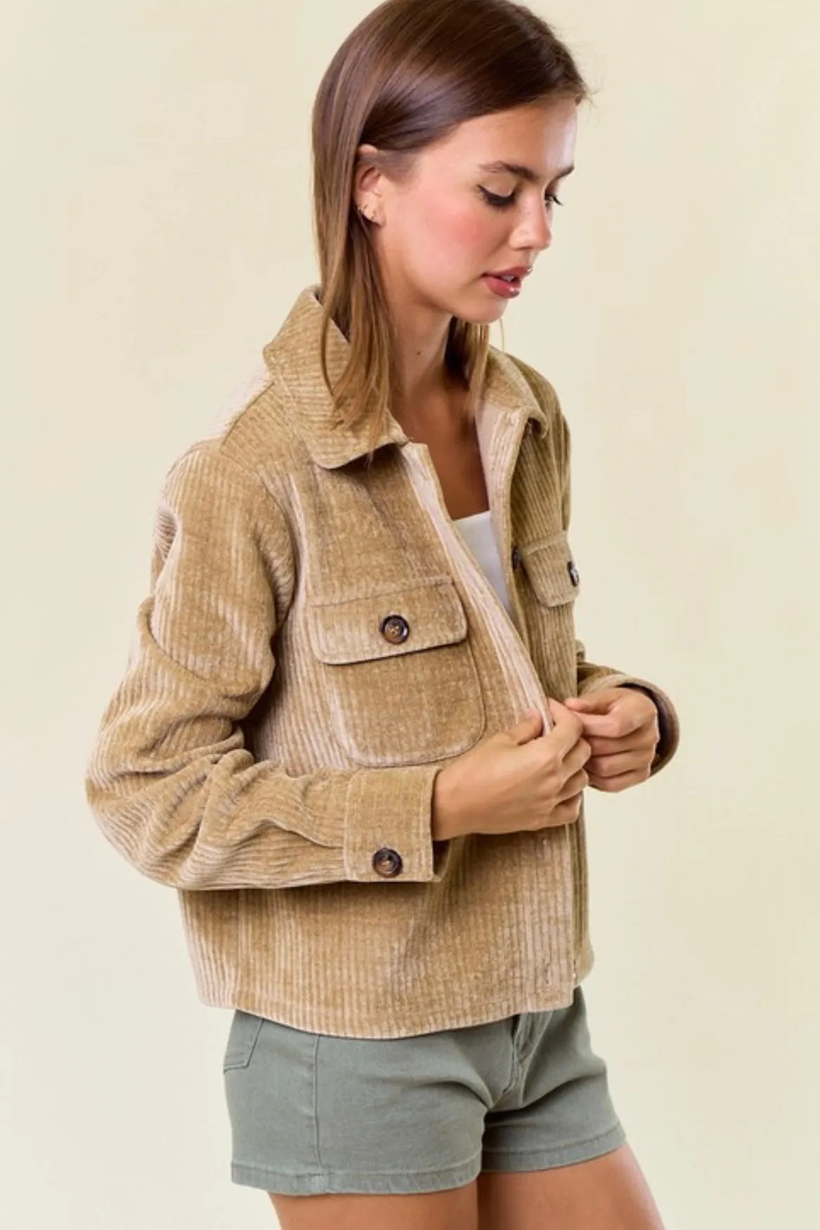 Wheat Velour Jacket - FINAL SALE