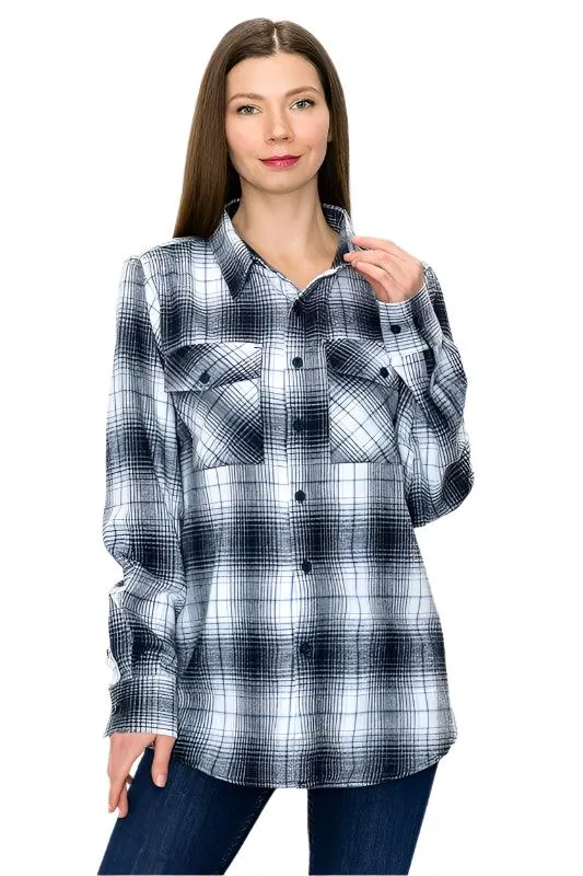 Womens Boyfriend Long Sleeve Flannel