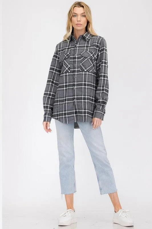 Womens Boyfriend Long Sleeve Flannel