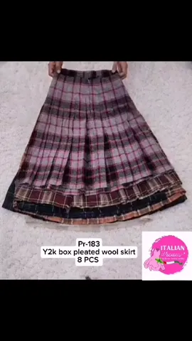 Y2K Box Pleated Wool Skirts